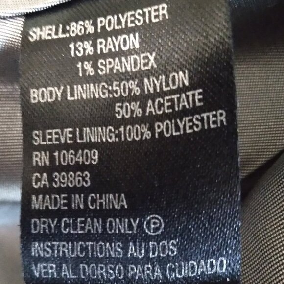 Tahari Arthur S Levine Petite Light Charcoal Grey Stylish Peplum Blazer Sz 6P - Picture 7 of 10